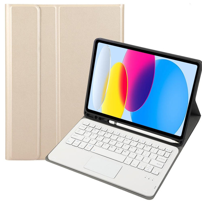 For Ipad 10Th Gen 10.9 2022 Lambskin Texture Bluetooth Touch Keyboard Leather Tablet Case With Pen Slot