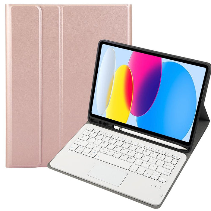 For Ipad 10Th Gen 10.9 2022 Lambskin Texture Bluetooth Touch Keyboard Leather Tablet Case With Pen Slot