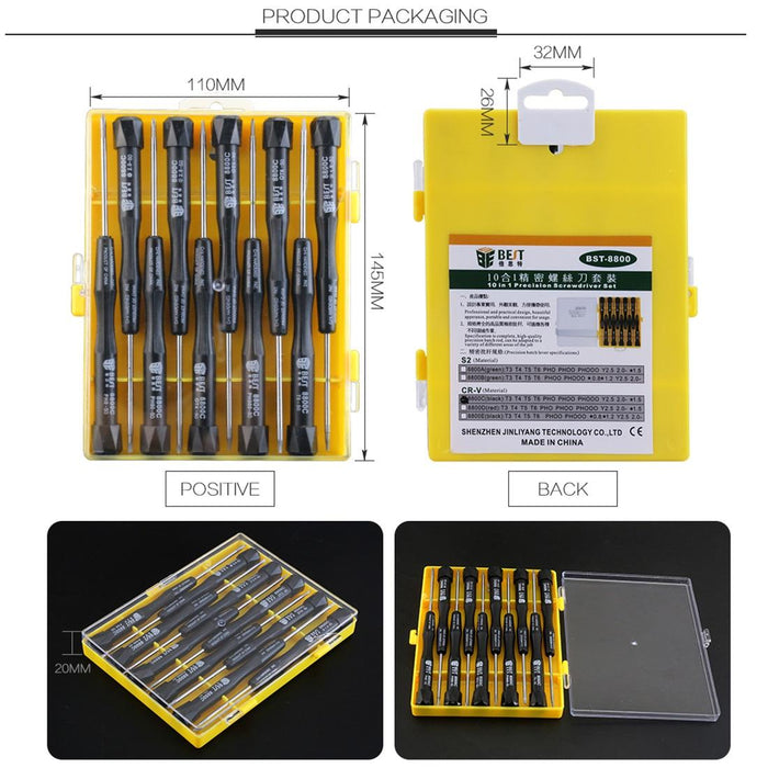 10 In 1 Best Bst 8800c Repair Tool Precision Screwdriver Set