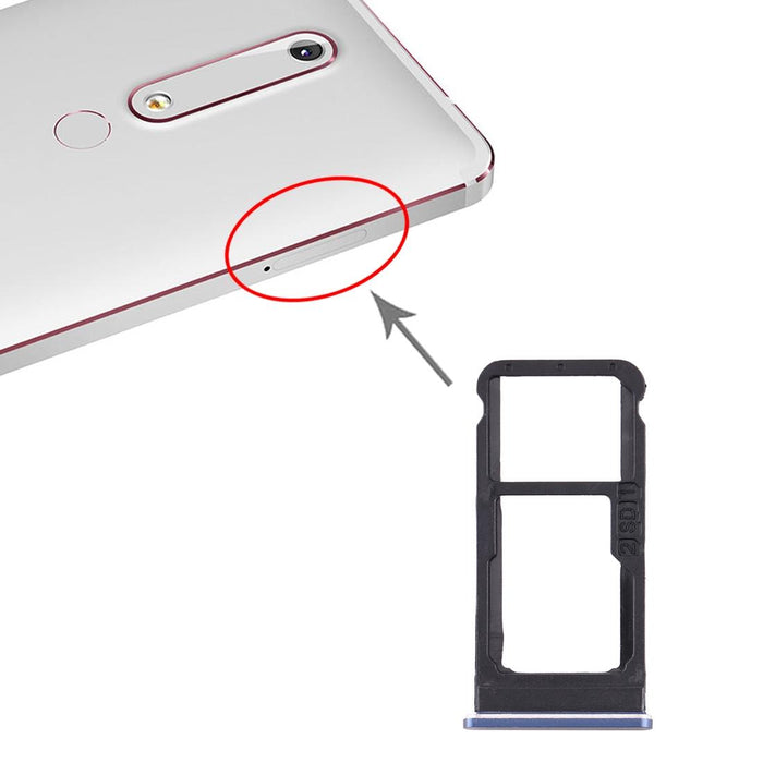 Sim Card Tray / Micro Sd For Nokia 6.1 / 6 2018 / Ta 1043