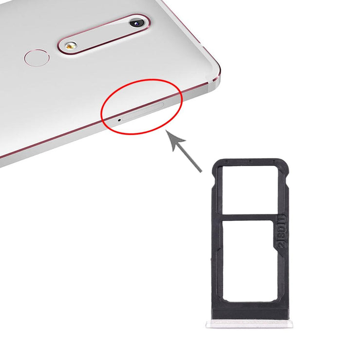 Sim Card Tray / Micro Sd For Nokia 6.1 / 6 2018 / Ta 1043