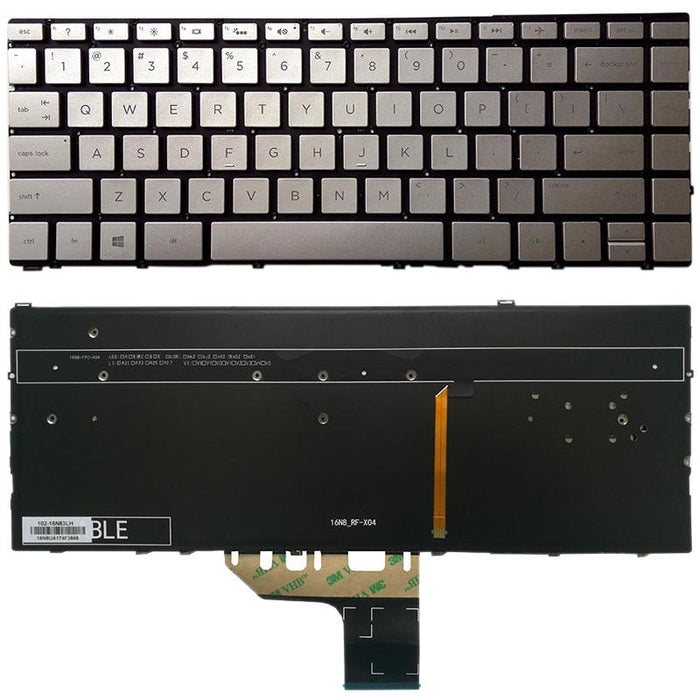 Us Version Keyboard With Keyboard Backlight For Hp Spectre X360 13-W Series 13-W013Dx 13-W014Dx 13-W023Dx 13-W063Nr 13-W010Ca 13-W020Ca Silver