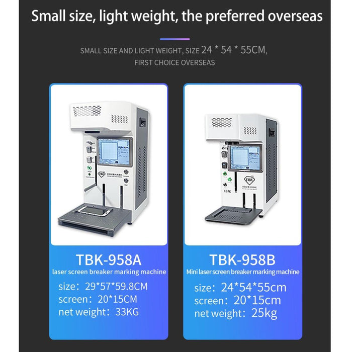 Tbk958b Automatic Mini Laser Marking Screen Separater