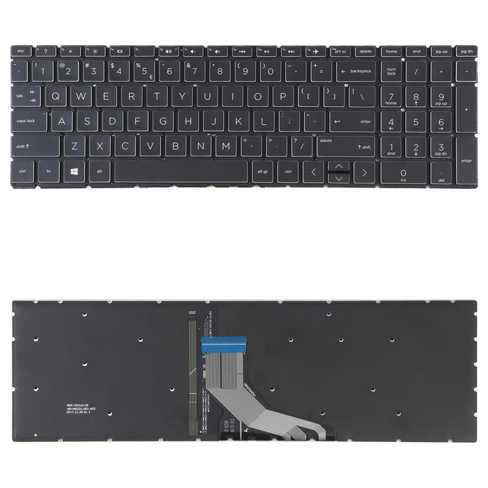 Us Version Keyboard With Keyboard Backlight For Hp 15-Da 15-Da0002Dx 15-Da0008Ca 15-Db 15-Db0003Ca Tpn-C135 Tpn-C136