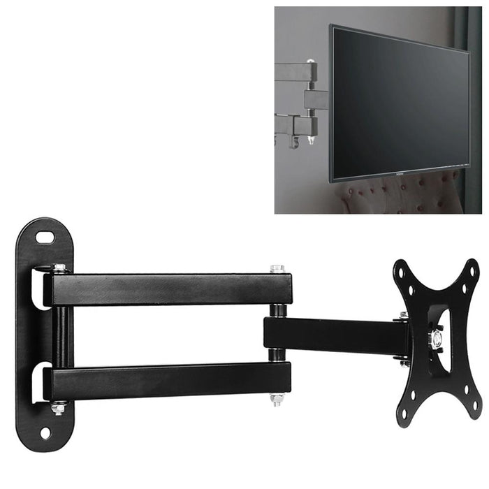 14-27 Inch Universal Rotatable Retractable Computer Monitor Three Arms Wall Mount Bracket