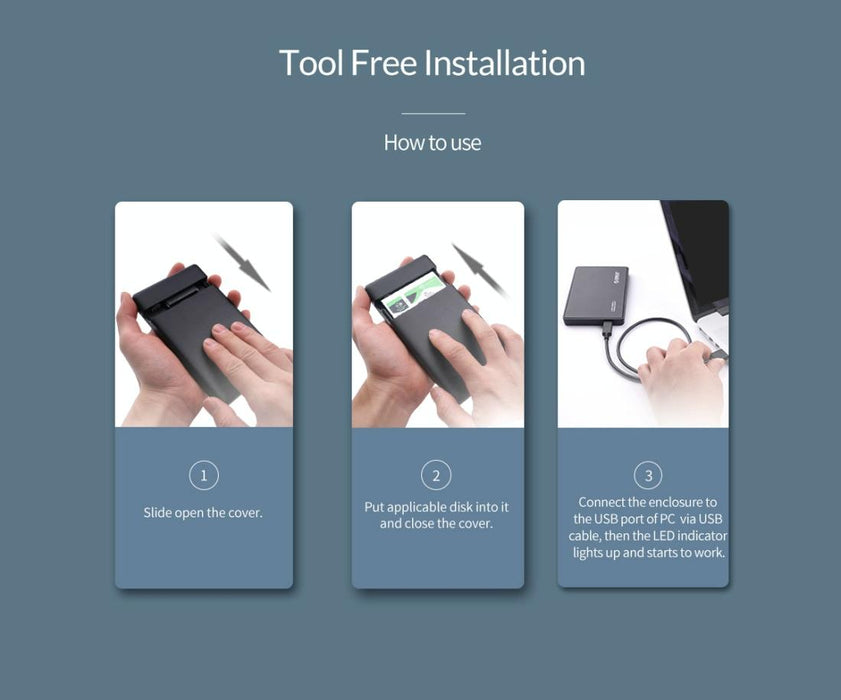 Portable 2.5 Usb-c Hdd Enclosure - Fast & Compact