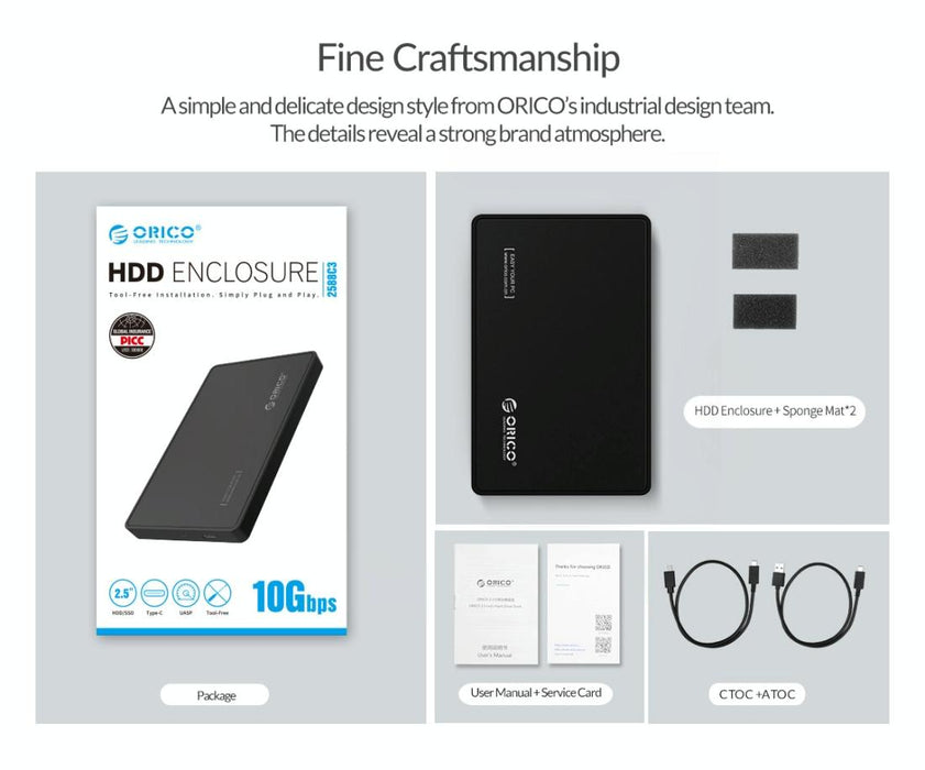 Portable 2.5 Usb-c Hdd Enclosure - Fast & Compact