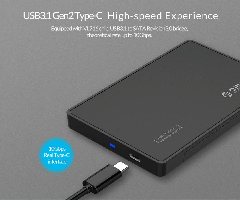 Portable 2.5 Usb-c Hdd Enclosure - Fast & Compact