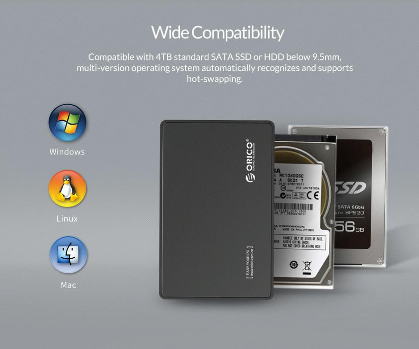 Portable 2.5 Usb-c Hdd Enclosure - Fast & Compact