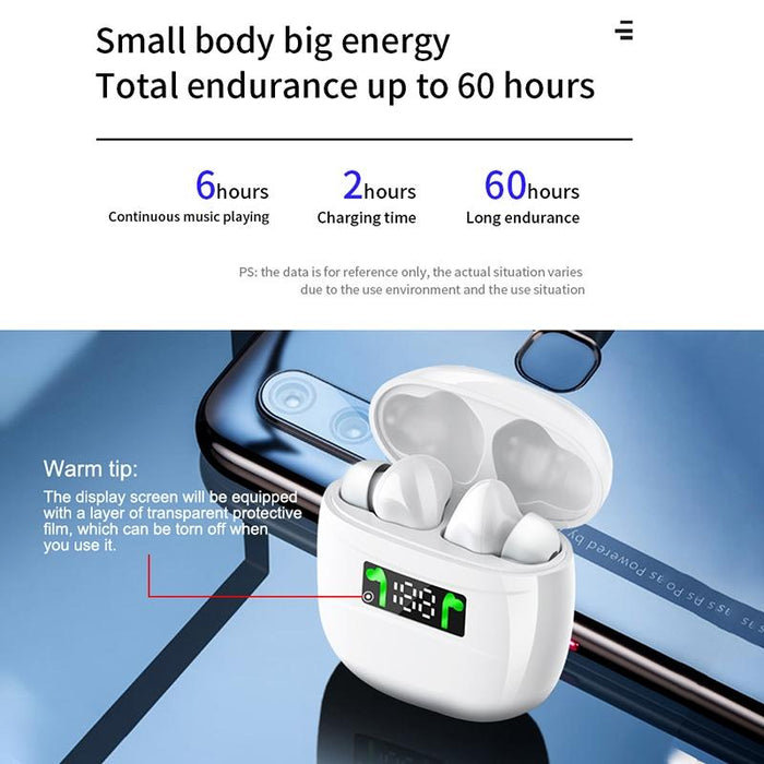 J3 Pro Tws Hifi Wireless Bluetooth 5.2 Led Display Waterproof Sports Gaming Earphone Noise Earbuds