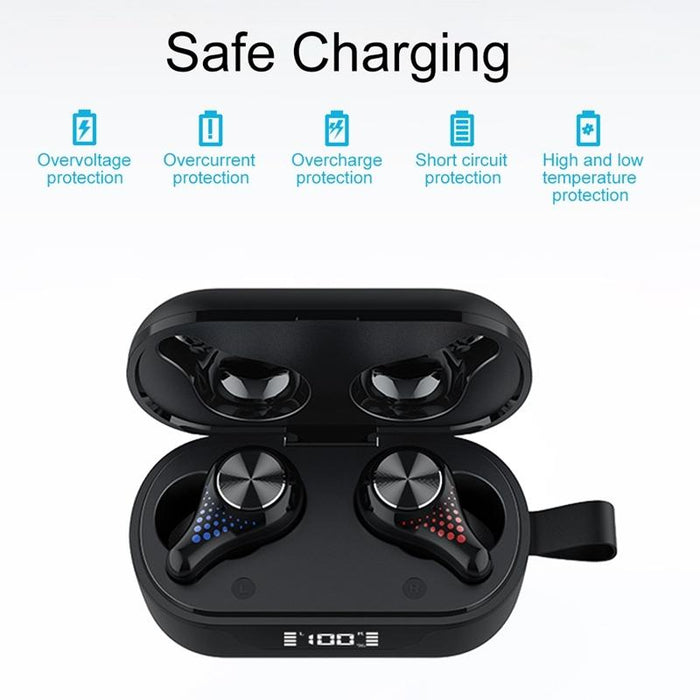 T8 Hifi Wireless Bluetooth 5.0 Earphone Waterproof Sports Gaming Earphone Noise Earbuds With Led Display