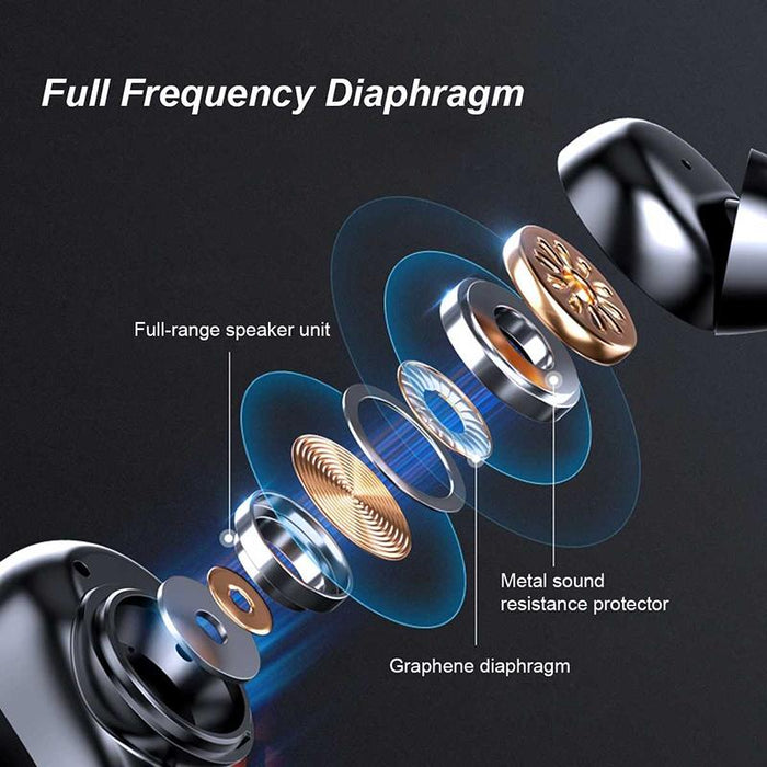 T8 Hifi Wireless Bluetooth 5.0 Earphone Waterproof Sports Gaming Earphone Noise Earbuds With Led Display