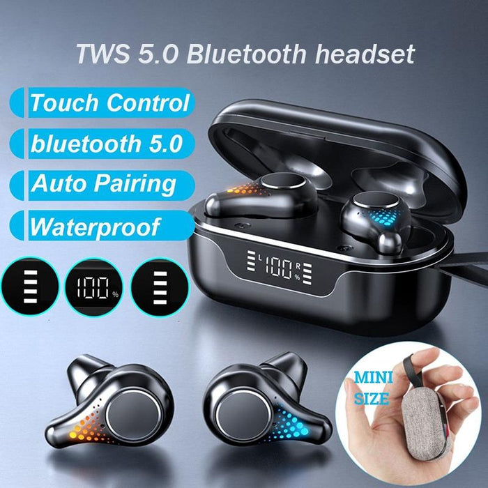 T8 Hifi Wireless Bluetooth 5.0 Earphone Waterproof Sports Gaming Earphone Noise Earbuds With Led Display