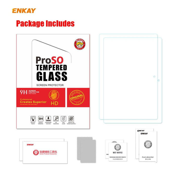 For Lenovo Smart Tab M10 10.1 2 Pcs Hat-Prince 0.33Mm 9H Surface Hardness 2.5D Explosion-Proof Tempered Glass Screen Protector