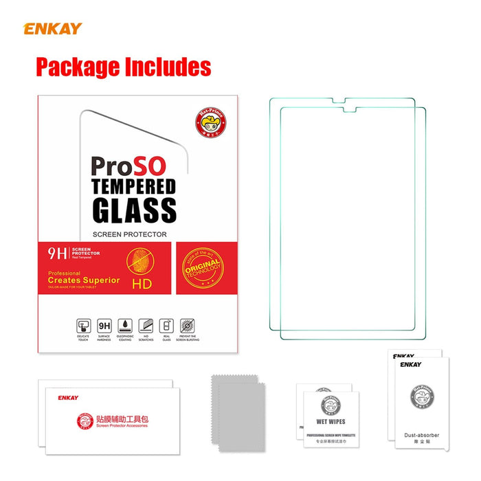 For Lenovo Tab M10 Plus Tb-X606F 2 Pcs Hat-Prince 0.33Mm 9H Surface Hardness 2.5D Explosion-Proof Tempered Glass Protector Film