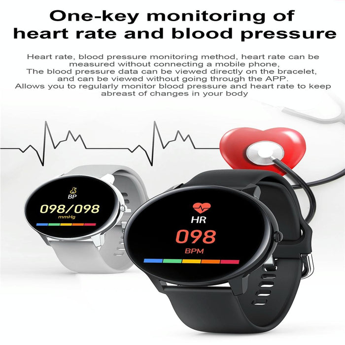 Colour Smart Watch Ip68 Waterproof Temp/Heart/Bp/Sleep Monitoring Menstrual Cycle Prediction