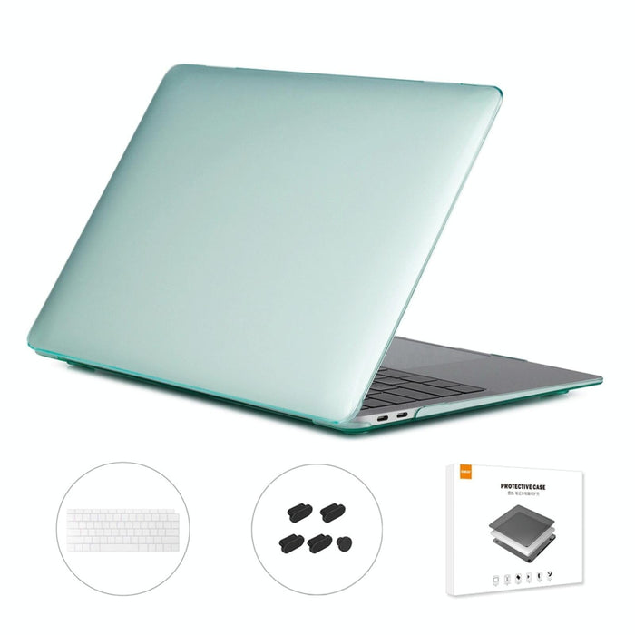 For Macbook Air 13.3 Inch A1932 2018 3 In 1 Crystal Laptop Protective Case + Us Version Tpu Keyboard Film + Anti-Dust Plugs Set