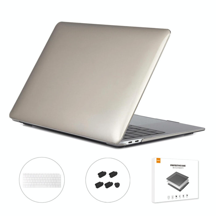 For Macbook Air 13.3 Inch A1932 2018 3 In 1 Crystal Laptop Protective Case + Us Version Tpu Keyboard Film + Anti-Dust Plugs Set