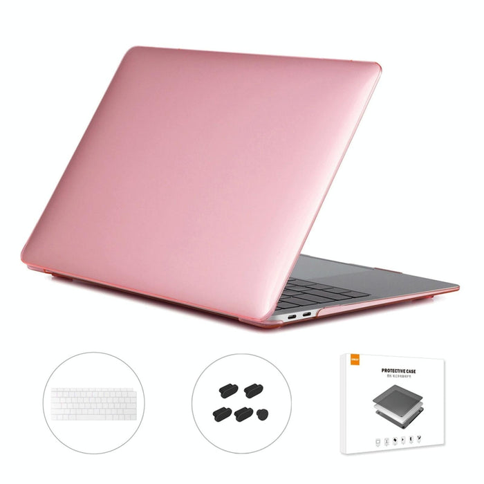 For Macbook Air 13.3 Inch A1932 2018 3 In 1 Crystal Laptop Protective Case + Us Version Tpu Keyboard Film + Anti-Dust Plugs Set