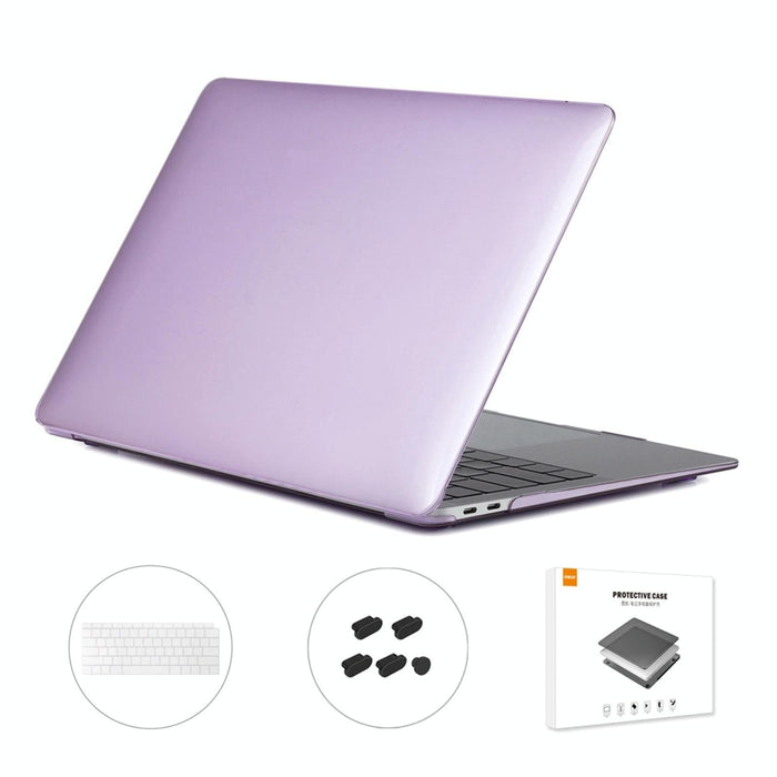 For Macbook Air 13.3 Inch A1932 2018 3 In 1 Crystal Laptop Protective Case + Us Version Tpu Keyboard Film + Anti-Dust Plugs Set
