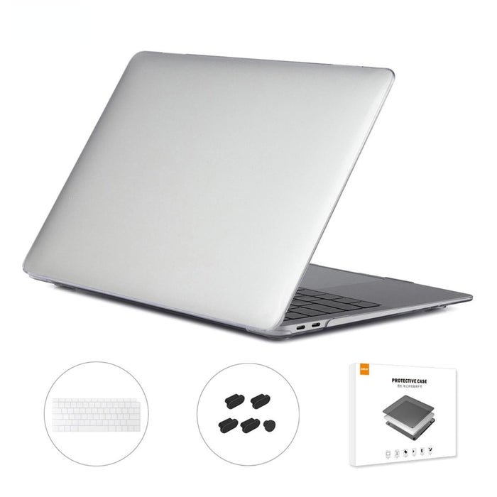 For Macbook Air 13.3 Inch A1932 2018 3 In 1 Crystal Laptop Protective Case + Us Version Tpu Keyboard Film + Anti-Dust Plugs Set