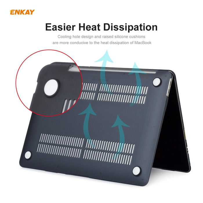 For Macbook Air 13.3 Inch A2179 & A2337 2020 3 In 1 Matte Laptop Protective Case + Us Version Tpu Keyboard Film + Anti-Dust Plugs Set