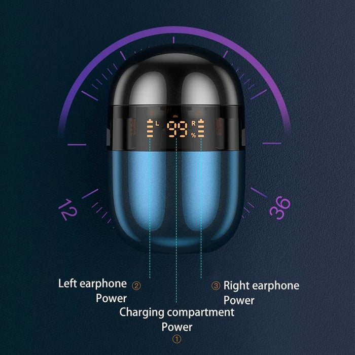 J28 Tws Wireless Bluetooth Earphones Led Digital Display Hifi Music Sport Earphone