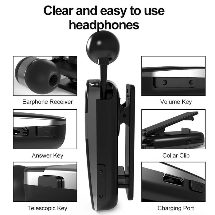 K53 Stereo Wireless Bluetooth Calls Remind Vibration Wear-Clip Driver Auriculares Earphone For Phone