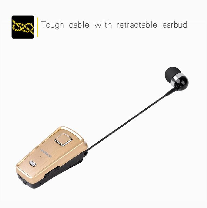 F980 Csr4.1 Retractable Cable Caller Vibration Reminder Anti-Theft Bluetooth Headset