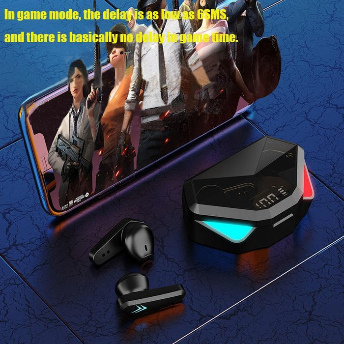 Tws-Y04 Bluetooth 5.0 Tws Binaural True Stereo Touch Control Gaming Earphone With Led Charging Case