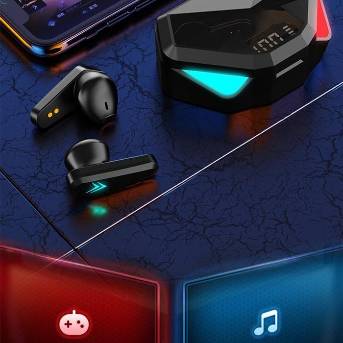 Tws-Y04 Bluetooth 5.0 Tws Binaural True Stereo Touch Control Gaming Earphone With Led Charging Case