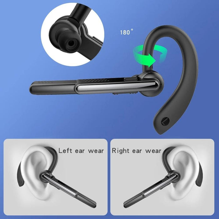 P40 Wireless Bluetooth 5.1 Business Noise Cancelling Earphone With Mic Support Handsfree Black