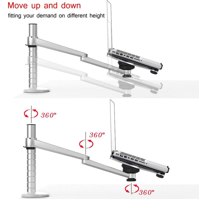 360 Degrees Rotation Arm Aluminum Alloy Tablet Laptop Stand