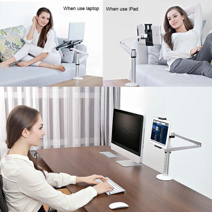 360 Degrees Rotation Arm Aluminum Alloy Tablet Laptop Stand