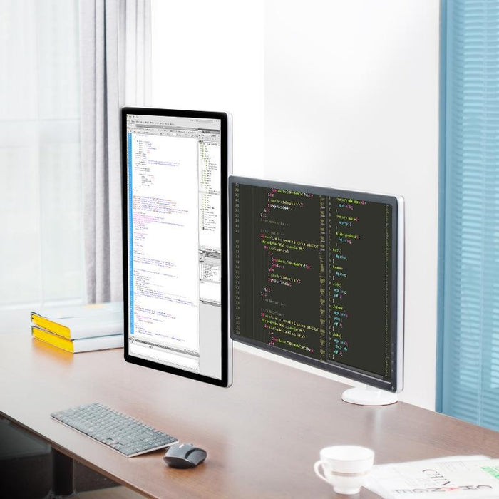 Aluminum Double Arm Desktop Display Table Monitor Mount