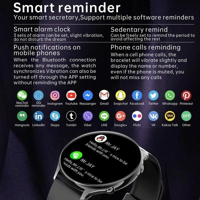 Colour Screen Smart Watch Ip67 Waterproof Body Temp/Heart/Bp/Oxygen/Sleep Monitoring Menstrual Cycle Prediction