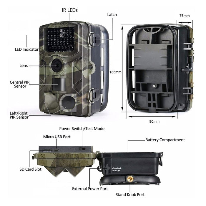 Hc-808A Hd Field Camera Infrared Outdoor Orchard Forest Fish Pond Surveillance Anti-Theft Camera