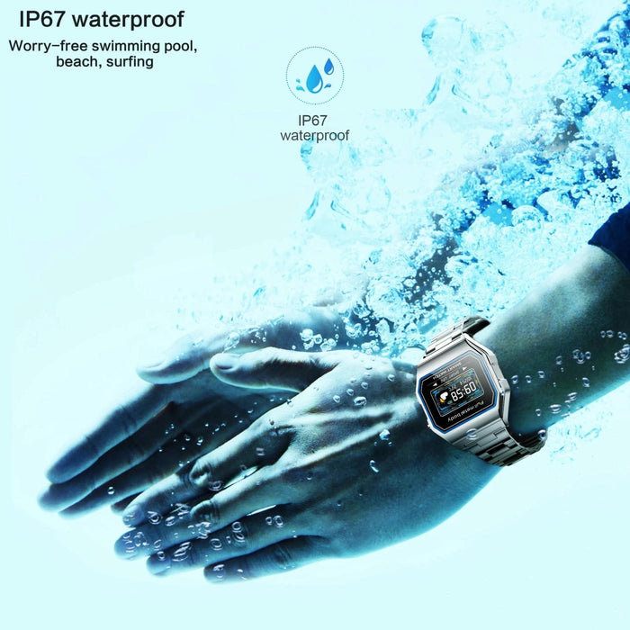 Waterproof Colour Screen Smartwatch Leather Band