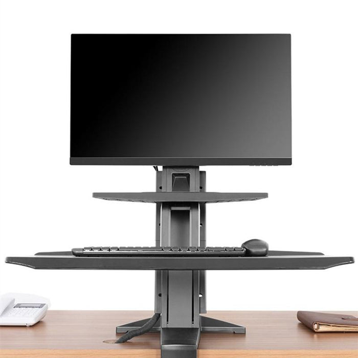 Nb L80 Dual Tray Stand Desk Table Clamp Lcd Monitor Mount For 17-32 Inch