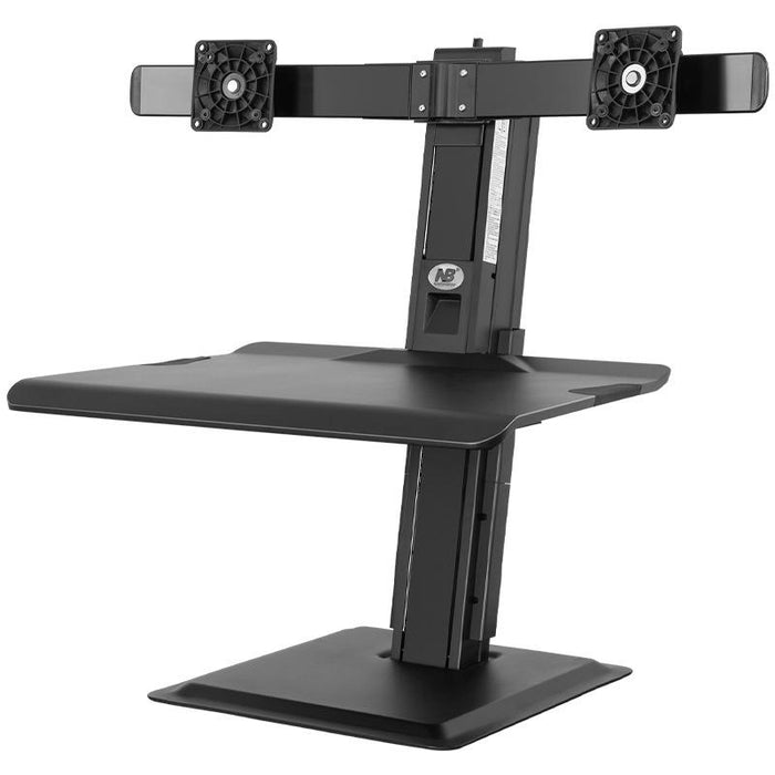 Nb L100 Sit-Stand Workstation Desk Table Clamp Dual Lcd Monitor Mount For 22-27 Inch