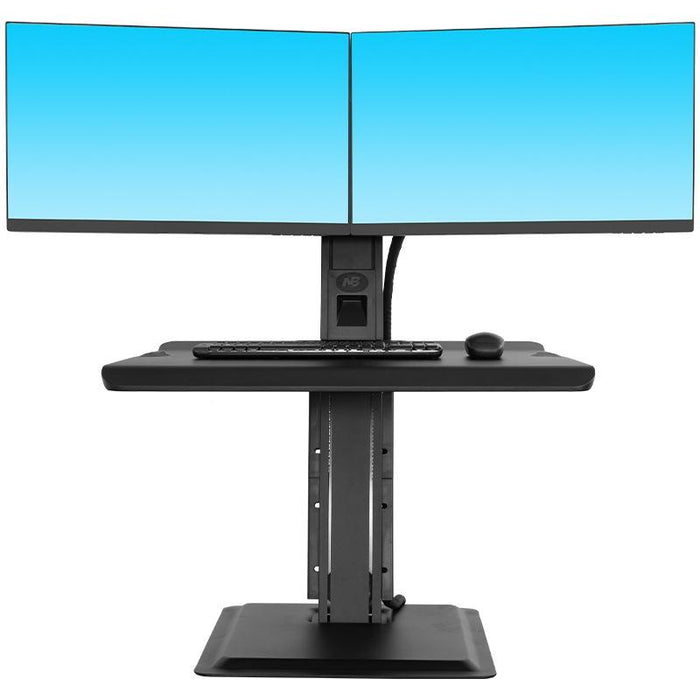 Nb L100 Sit-Stand Workstation Desk Table Clamp Dual Lcd Monitor Mount For 22-27 Inch