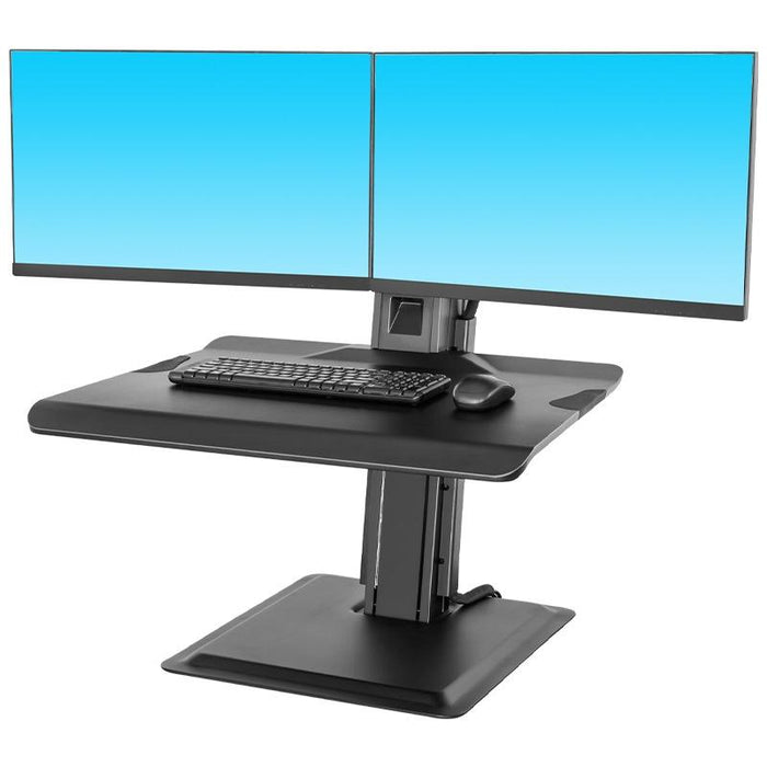 Nb L100 Sit-Stand Workstation Desk Table Clamp Dual Lcd Monitor Mount For 22-27 Inch