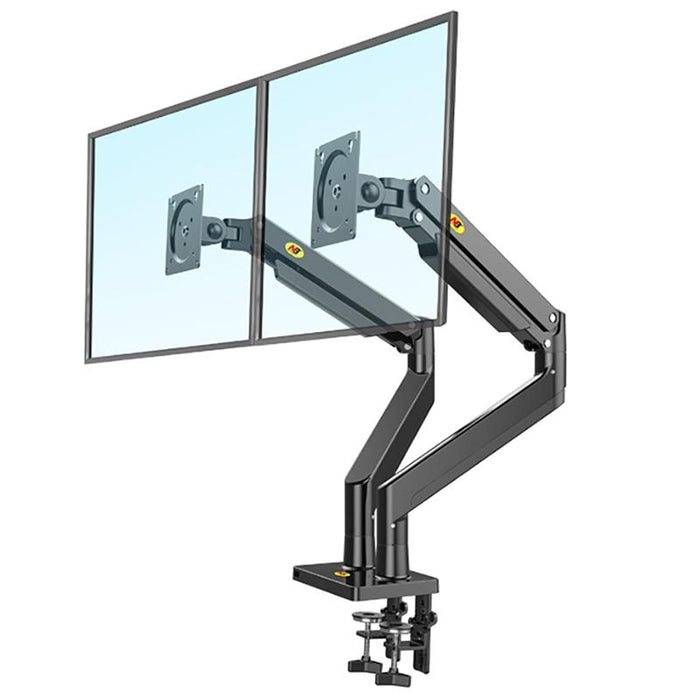 Nb G32 Aluminum Alloy Dual Monitor Mount Gas Spring Arm Full Motion Holder For 22- 32 Inch Lcd Led