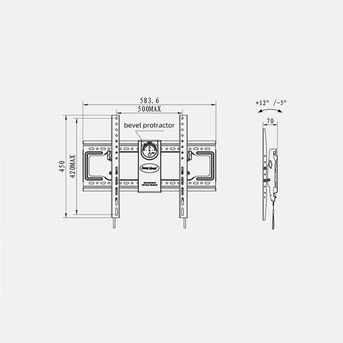 Nb Df70-T Tilt Height Adjustable Bracket Wall Rack Mount For 55-85 Inch Lcd Tv