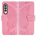 Embossed Butterfly Love Flower Leather Phone Case