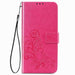 Embossed Leather Phone Case With Four Leaf Clasp