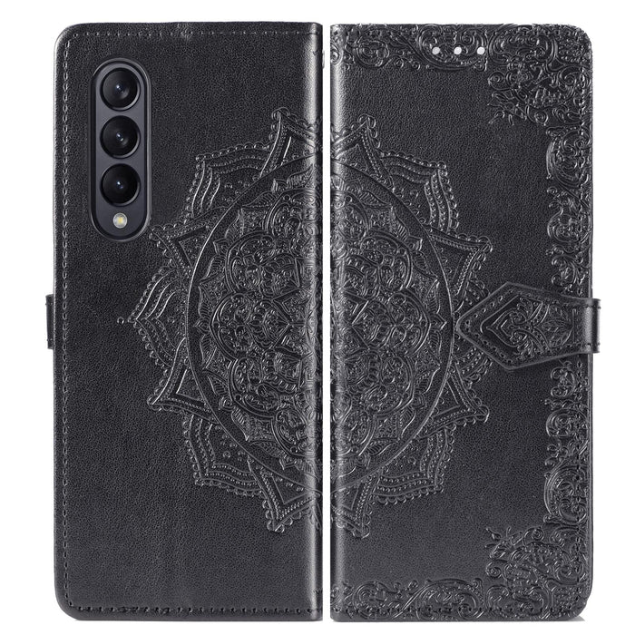 Embossed Leather Mandala Flower Phone Case For Samsung