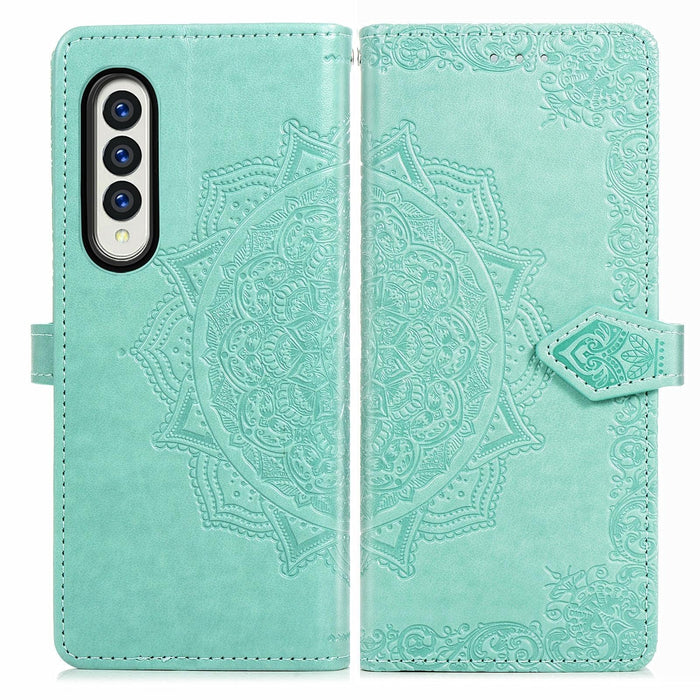 Embossed Leather Mandala Flower Phone Case For Samsung