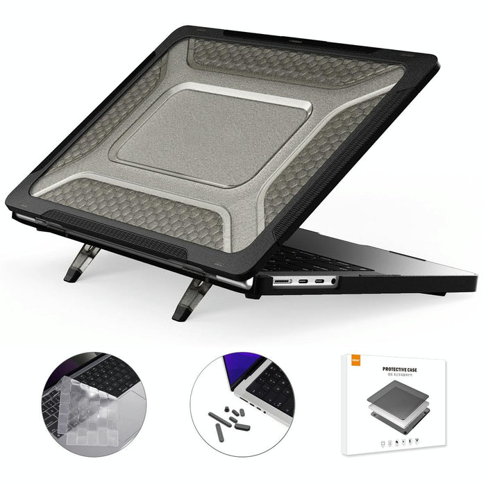 For Macbook Pro 14.2 A2442 / A2779 2023 3 In 1 Protective Bracket Case Cover Hard Shell With Tpu Keyboard Film / Anti-Dust Plugs Version - Us