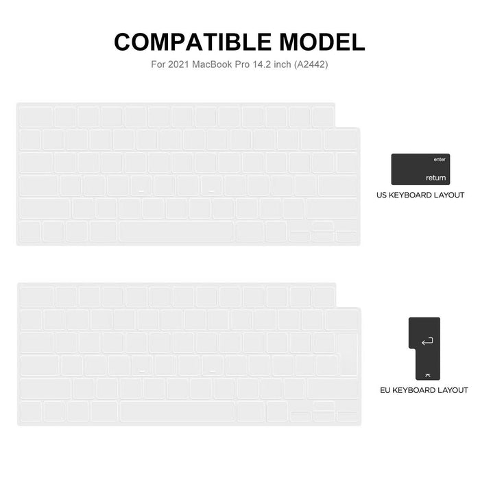 For Macbook Pro 14.2 A2442 / A2779 2023 3 In 1 Protective Bracket Case Cover Hard Shell With Tpu Keyboard Film / Anti-Dust Plugs Version - Us